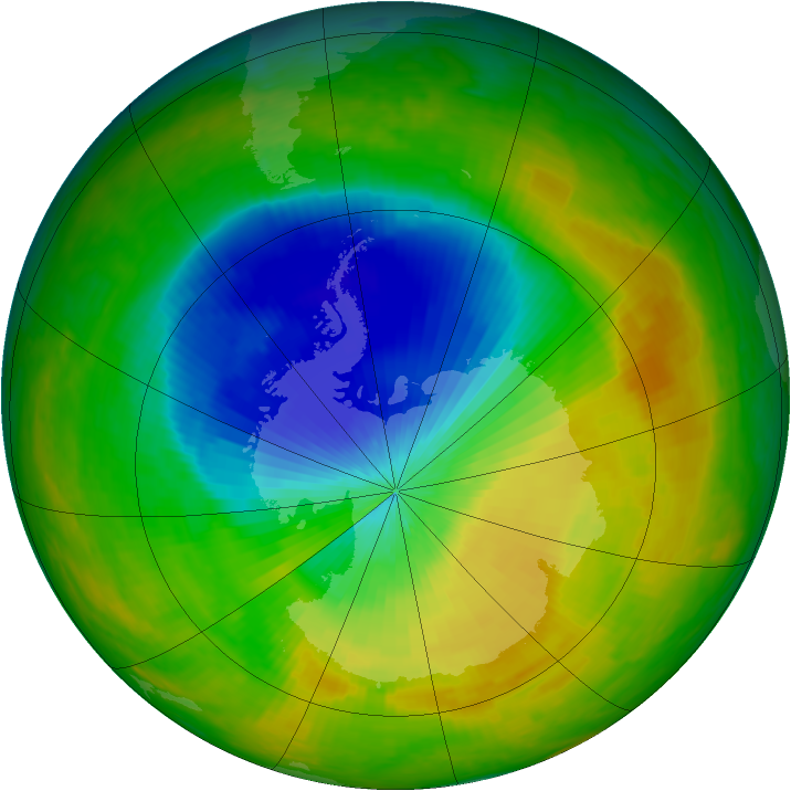 Antarctic ozone map for 26 October 2002